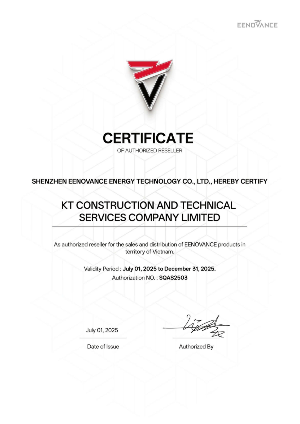 Chứng chỉ phân phối EEnovance của KT Solar